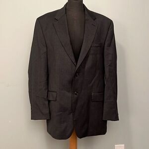 Ralph Lauren Men's Black Button Front Wool Blazer Sport Coat Suit